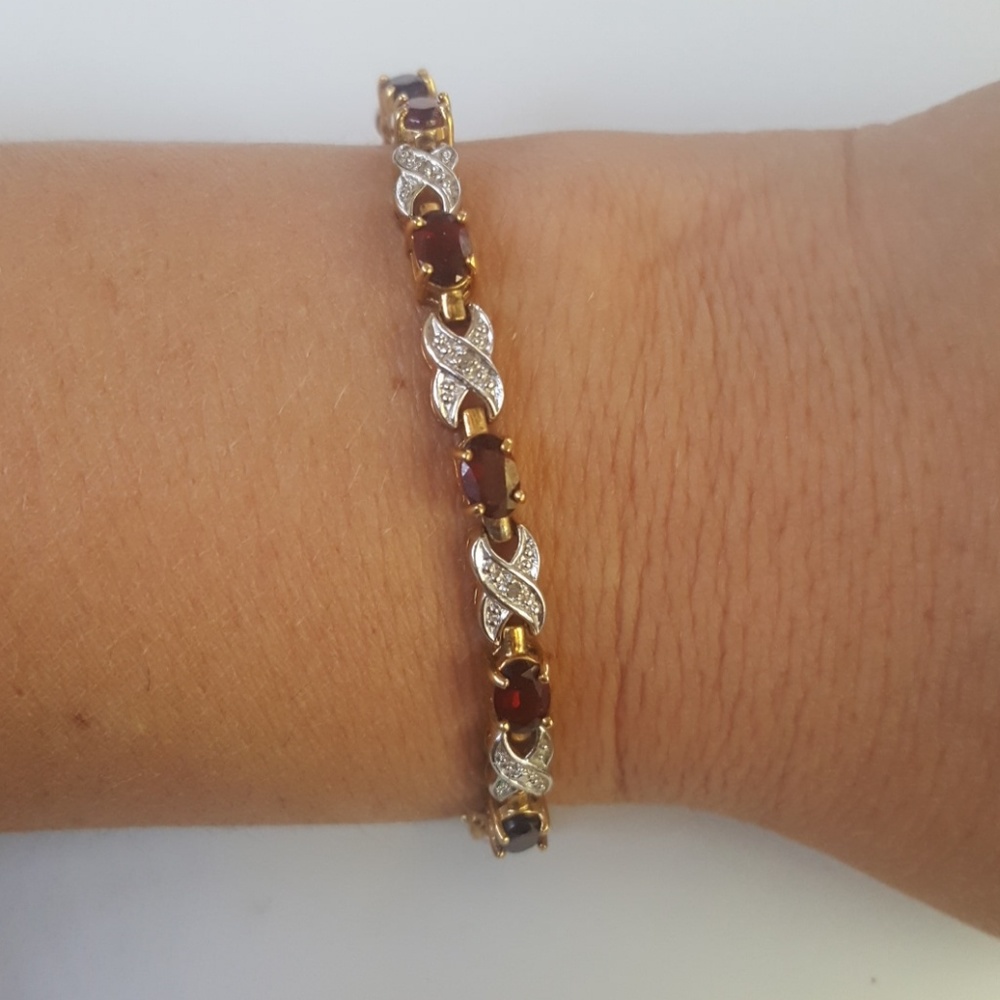 Garnet Diamond tennis bracelet